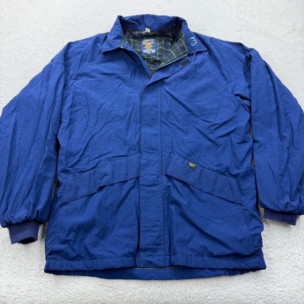 Sunderland Classic Scotland Mens Gore-Tex Raincoat Jacket Blue Plaid Lined Small